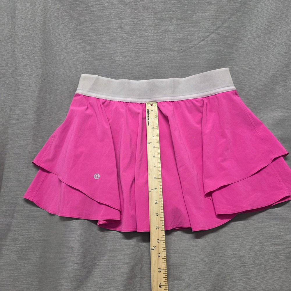 Lululemon Court Rival High-Rise Skirt Pink Tiered Tennis Skort Size 10 Reg - Picture 5 of 5